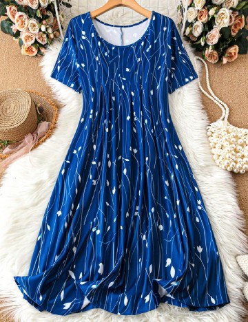 Rochie medie SHEIN CURVE, albastru