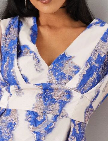 Rochie medie Coast, ecru/albastru