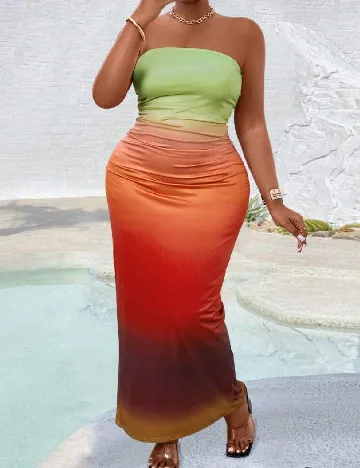 Rochie lunga SHEIN CURVE, mix culori