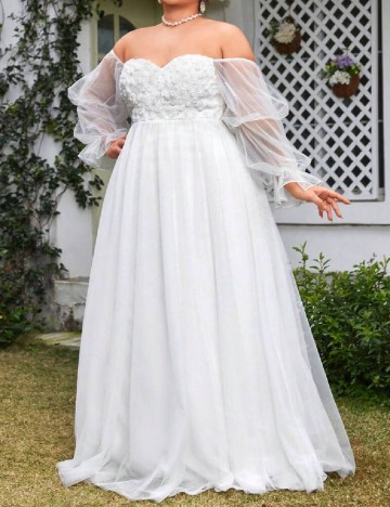 Rochie lunga SHEIN CURVE, alb