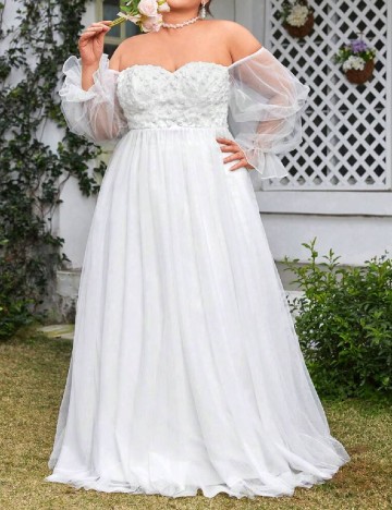 Rochie lunga SHEIN CURVE, alb