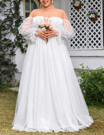 Rochie lunga SHEIN CURVE, alb