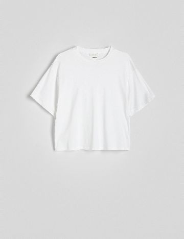 Tricou Oversize Reserved, alb
