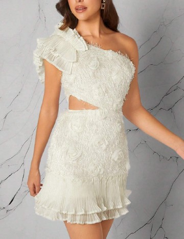 Rochie scurta SHEIN, crem