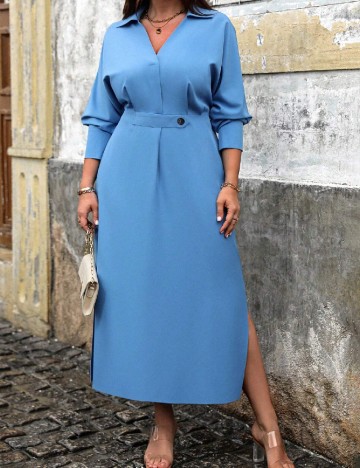 Rochie lunga SHEIN CURVE, albastru