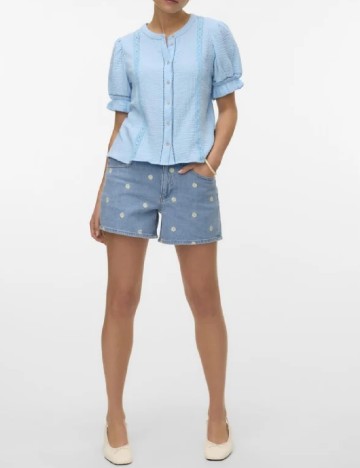 Pantaloni scurti Vero Moda, albastru