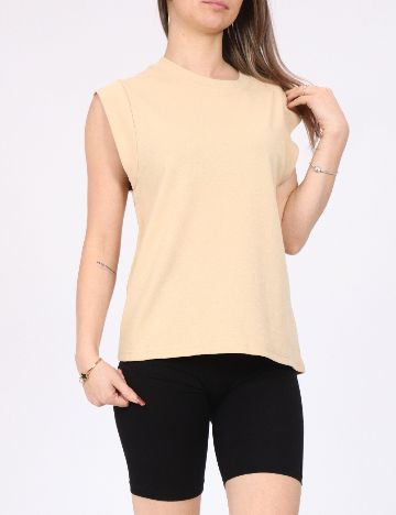 Tricou Pieces, bej