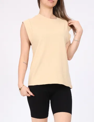 Tricou Pieces, bej
