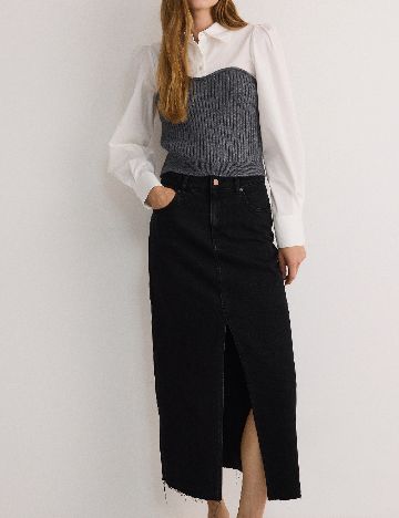 Bluza Reserved, alb/gri