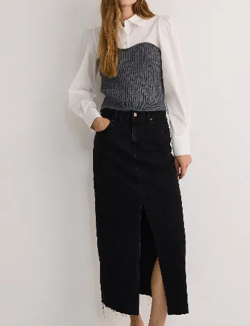 Bluza Reserved, alb/gri