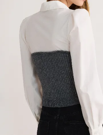 Bluza Reserved, alb/gri