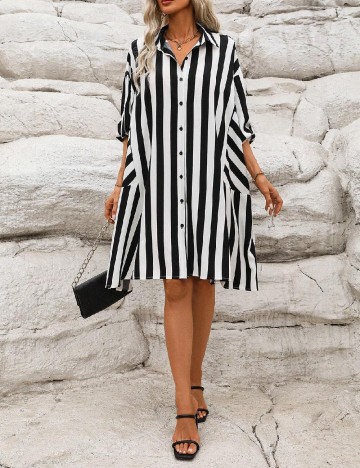 Rochie scurta SHEIN, alb/negru