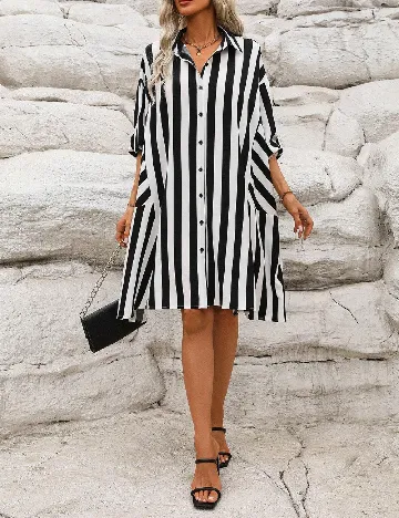 Rochie scurta SHEIN, alb/negru