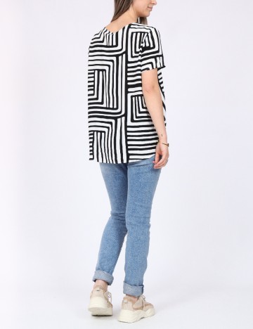 Bluza Vero Moda, alb/negru