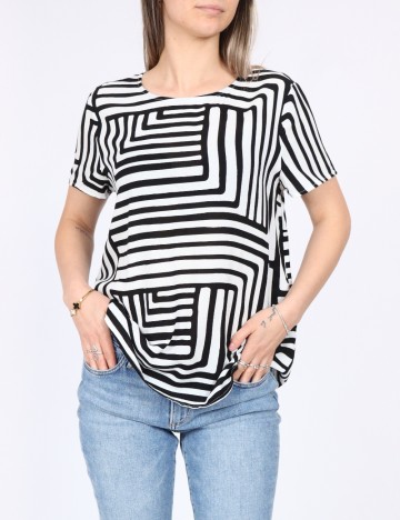 Bluza Vero Moda, alb/negru