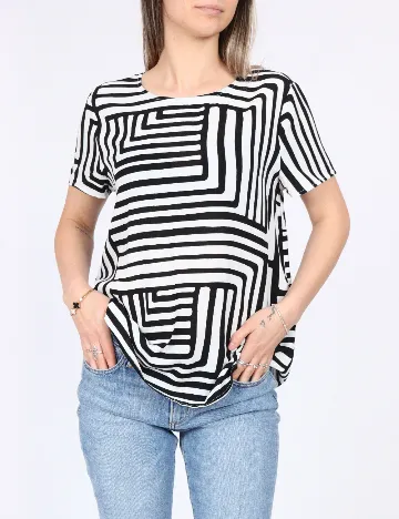 Bluza Vero Moda, alb/negru