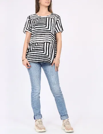 Bluza Vero Moda, alb/negru