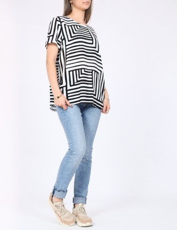 Bluza Vero Moda, alb/negru