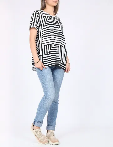 Bluza Vero Moda, alb/negru