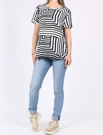 Bluza Vero Moda, alb/negru