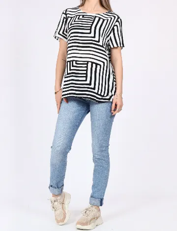 Bluza Vero Moda, alb/negru