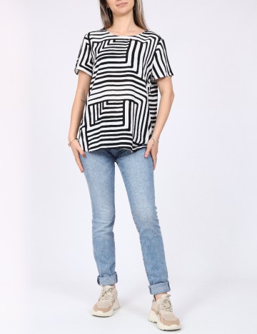 Bluza Vero Moda, alb/negru