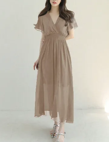 Rochie lunga Dazy, maro