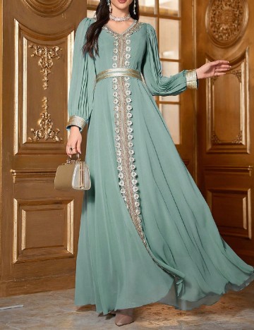 Rochie lunga Toleen, verde