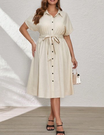 Rochie medie SHEIN CURVE, crem