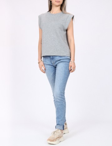 Tricou Pieces, gri