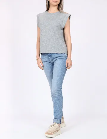 Tricou Pieces, gri