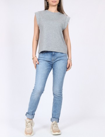 Tricou Pieces, gri