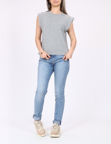 Tricou Pieces, gri