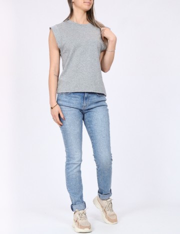 Tricou Pieces, gri