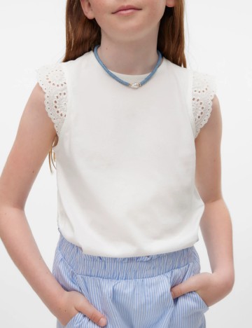 Maiou Vero Moda Kids, alb