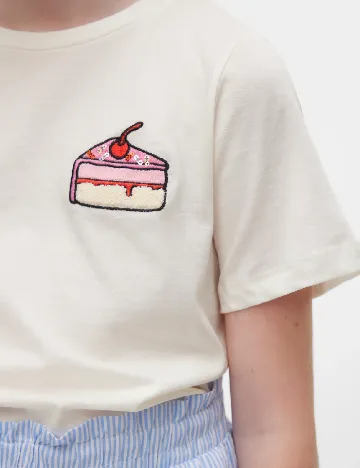 Tricou Vero Moda Kids, ecru