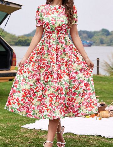 Rochie medie SHEIN, floral print