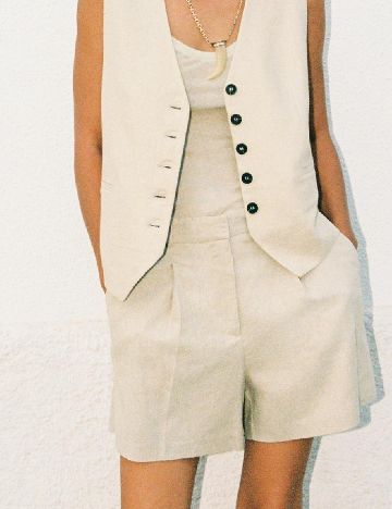 Pantaloni scurti Zara, crem