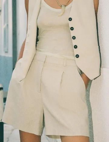 Pantaloni scurti Zara, crem
