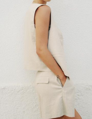 Pantaloni scurti Zara, crem