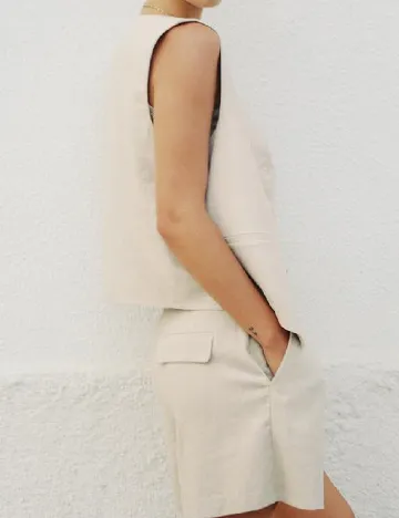 Pantaloni scurti Zara, crem