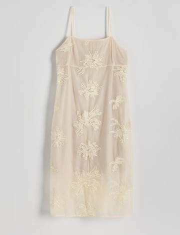 Rochie medie Reserved, crem