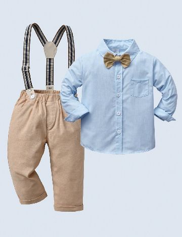 Compleu Shein Kids, maro/albastru