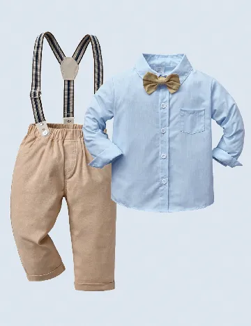 Compleu Shein Kids, maro/albastru