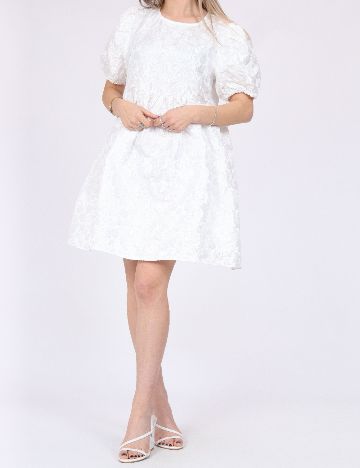 Rochie scurta Pieces, alb