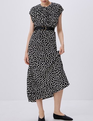 Rochie medie Reserved, alb/negru