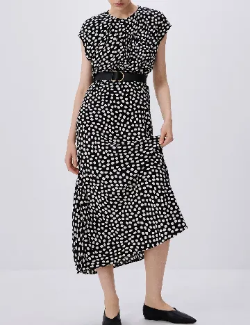 Rochie medie Reserved, alb/negru