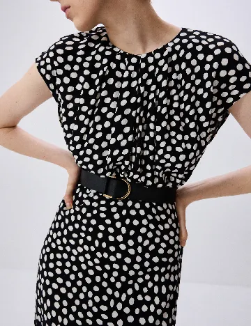 Rochie medie Reserved, alb/negru