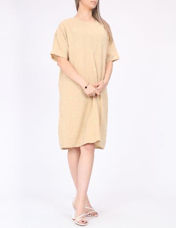 Rochie scurta Pieces, crem