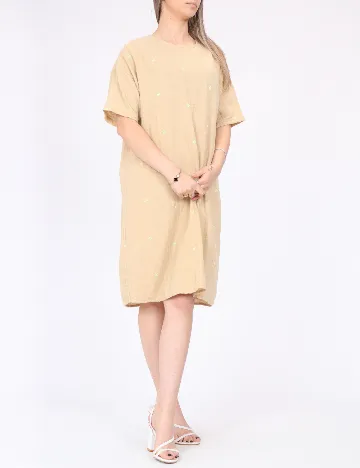 Rochie scurta Pieces, crem